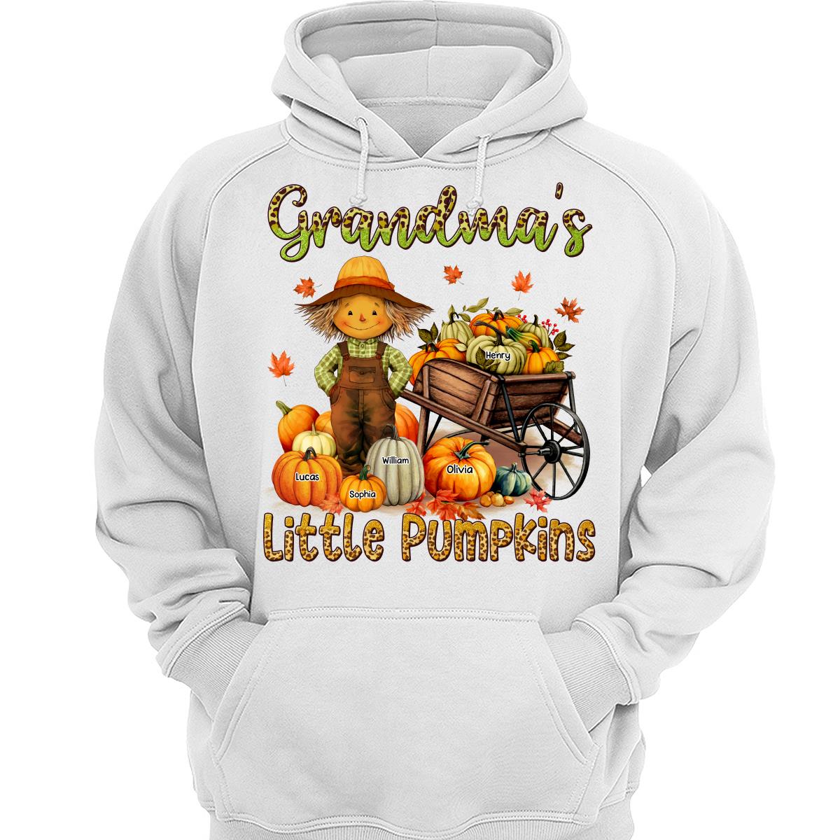 Grandma Mom Little Pumpkin Leopard Scarecrow Personalized Shirt
