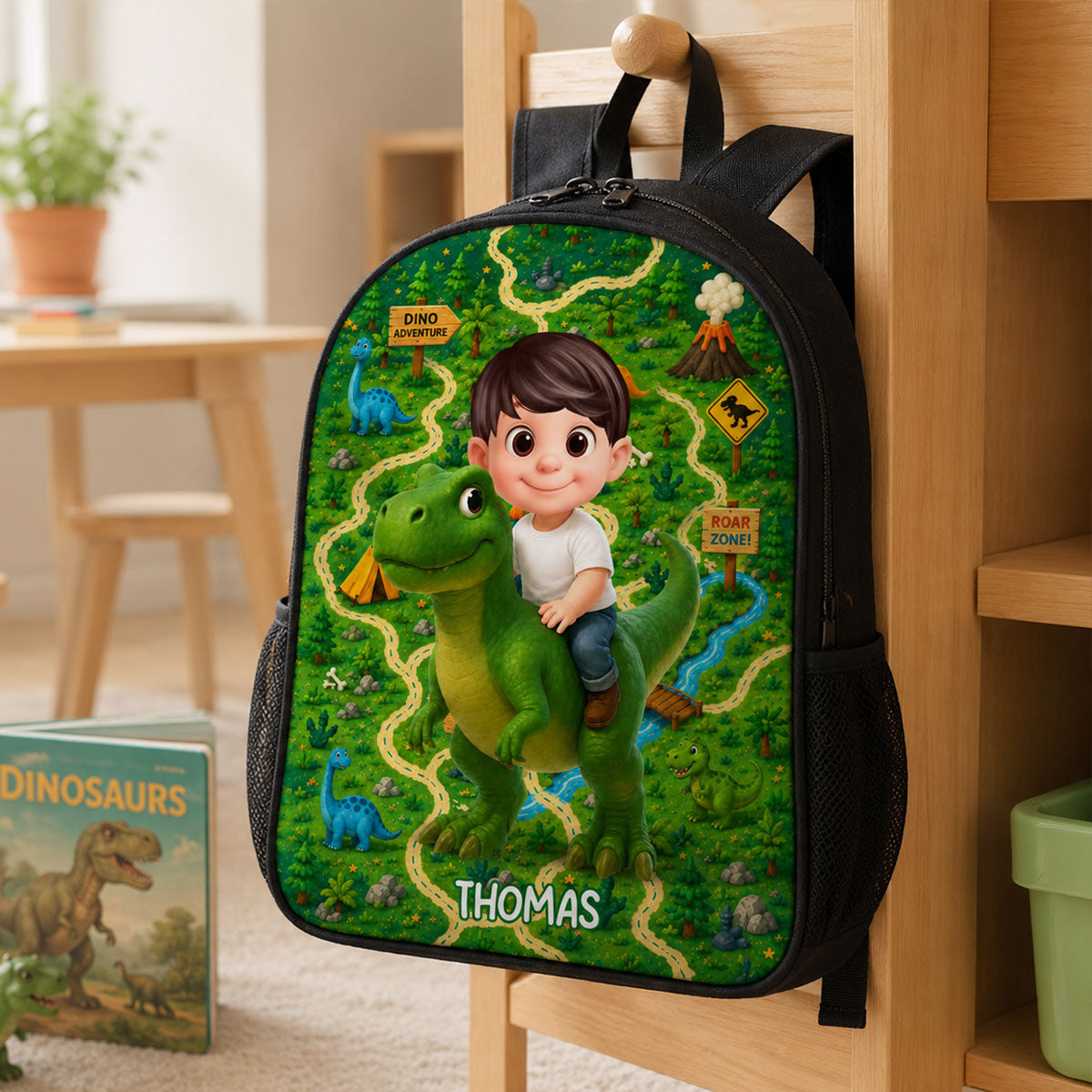 Dinosaur Adventure for Boys Girls - Personalized Backpack - Back to School Backpack for Kids