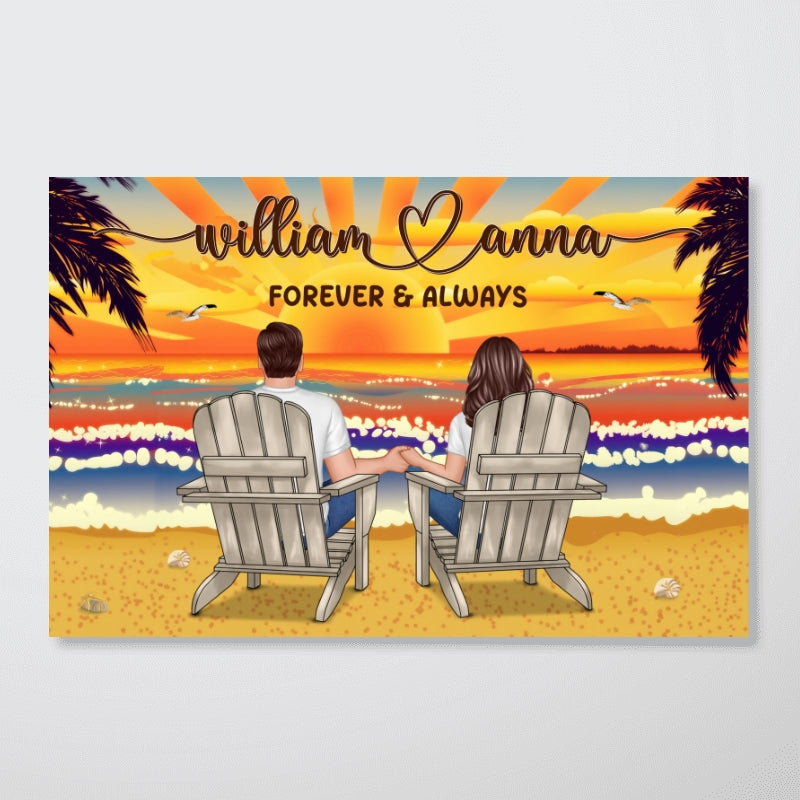 Forever & Always Couple Sitting Personalized Poster