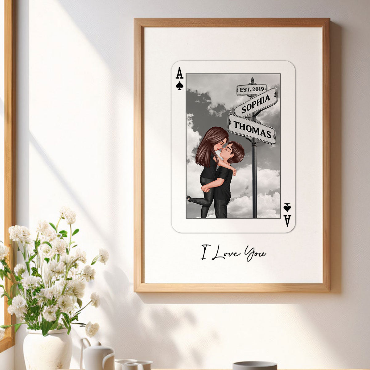 Couple Street Signs Personalized Playing Cards Print Personalized Poster,  Gift For Her, Unique Couples Gift, Romantic Gift