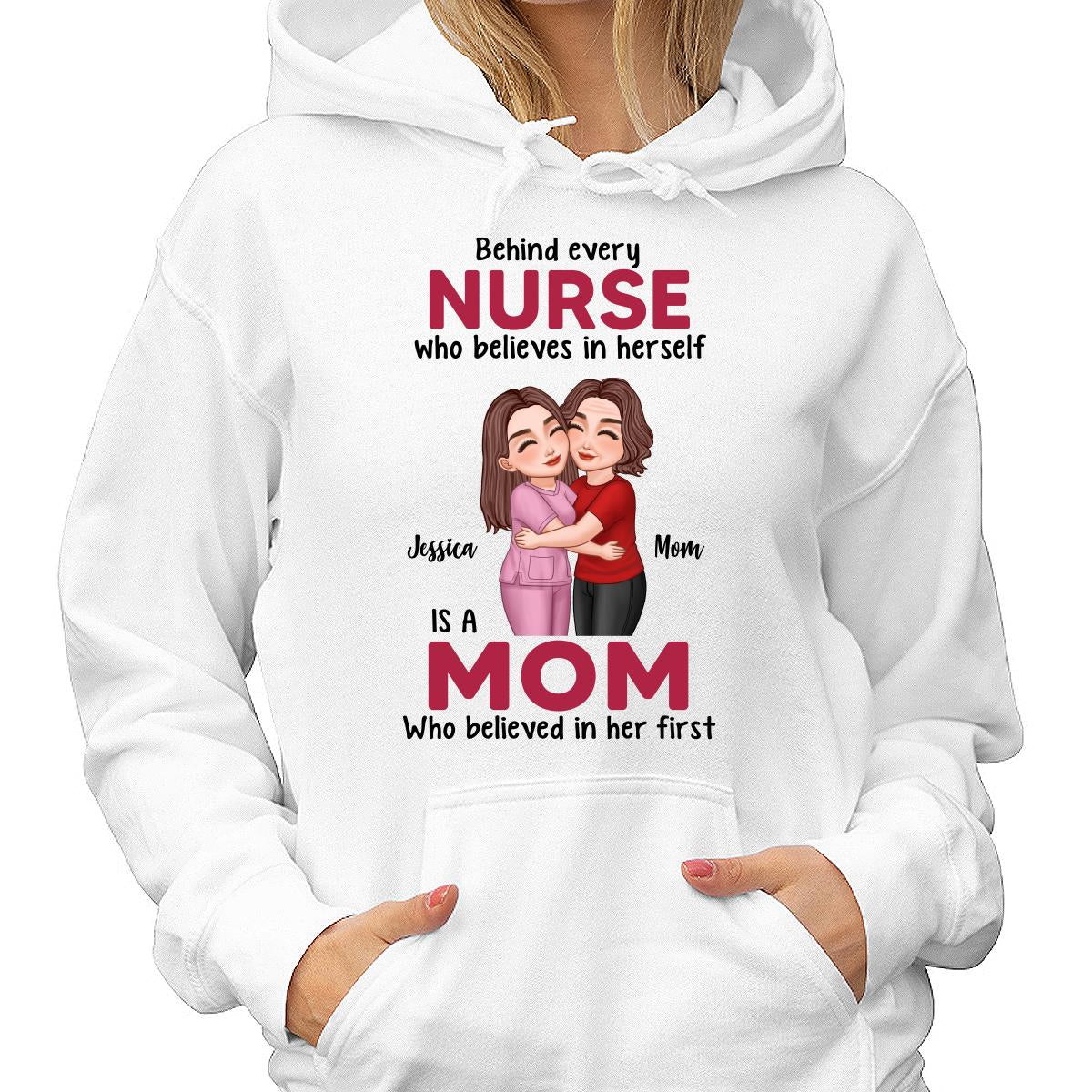 Behind Every Daughter Son Is A Mom By Custom Occupation Firefighter, Nurse, Police Officer, Teacher Personalized Shirt