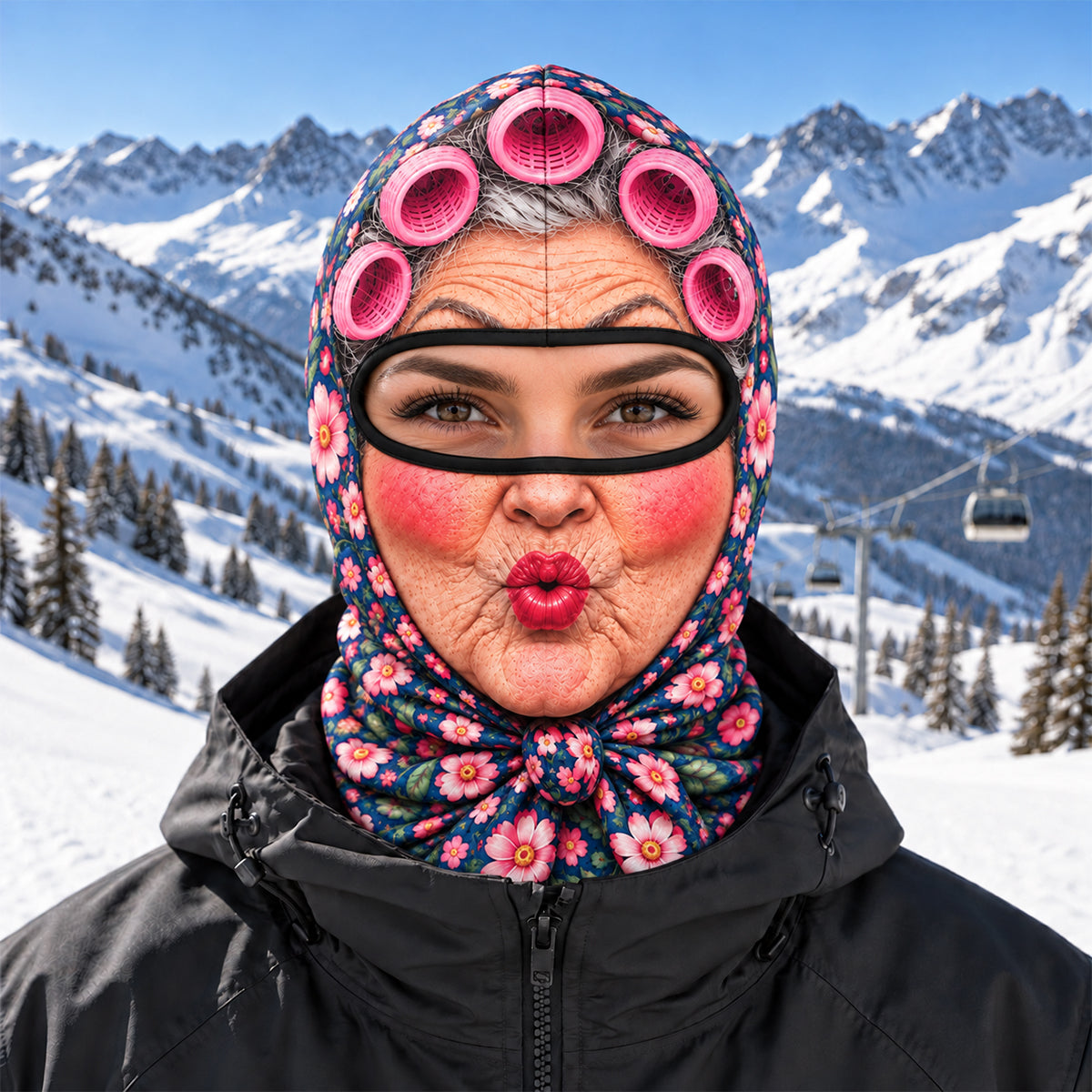 Funny Grandma Meme Face - Personalized Balaclava Mask - Novelty Snowboard Skiing Gift, Christmas Gift for Grandma, Best Friends