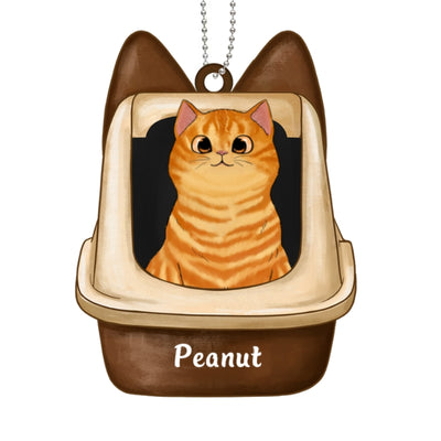 Cats In Litter Box Personalized Acrylic Ornament