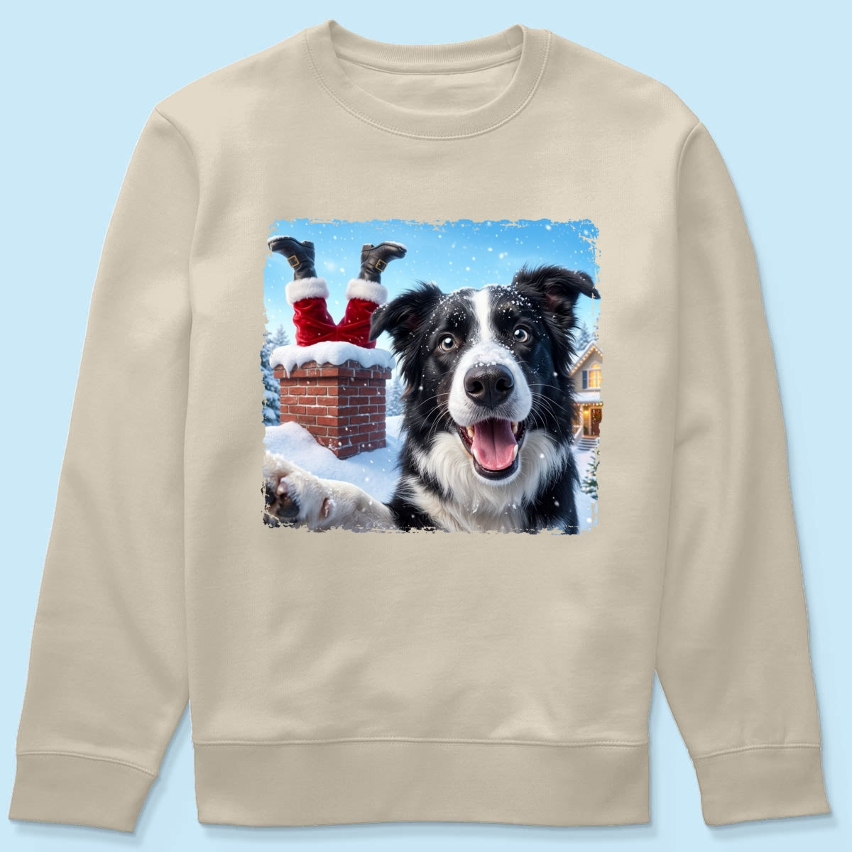 Pet Caught Santa Stuck In Chimney Upload Pet Photo - Personalized Shirt - Funny Gift For Dog Lovers