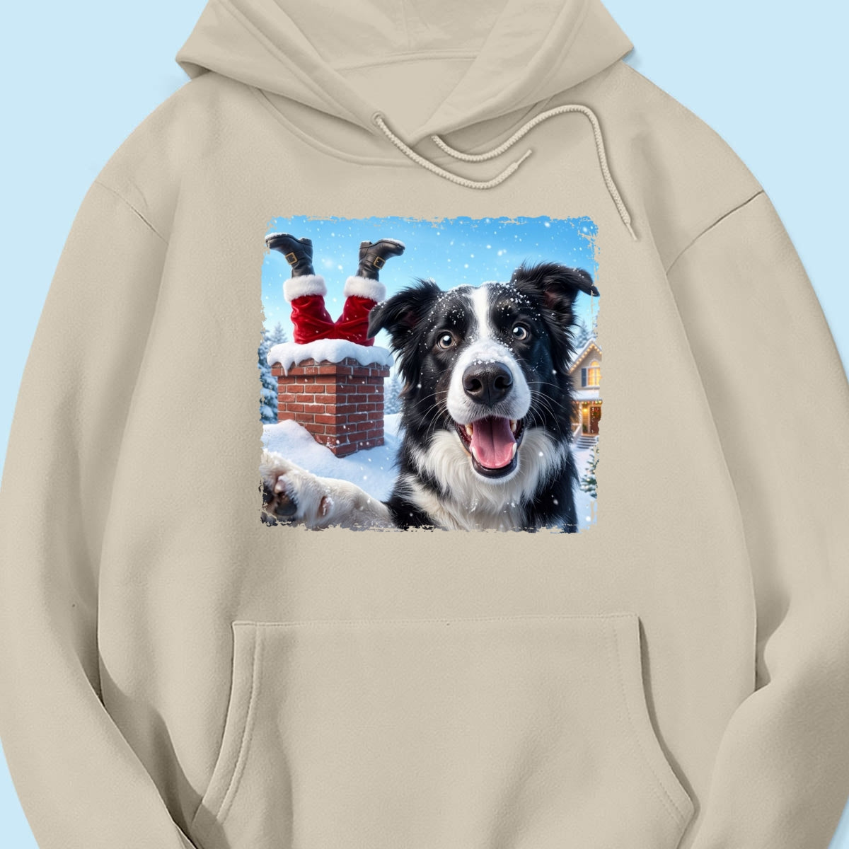 Pet Caught Santa Stuck In Chimney Upload Pet Photo - Personalized Shirt - Funny Gift For Dog Lovers