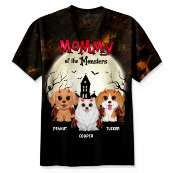Halloween Mommy Daddy Of The Monsters Dogs Personalized Shirt, Spooky Halloween Costume For Dog Lovers, Dog Mom, Dog Dad