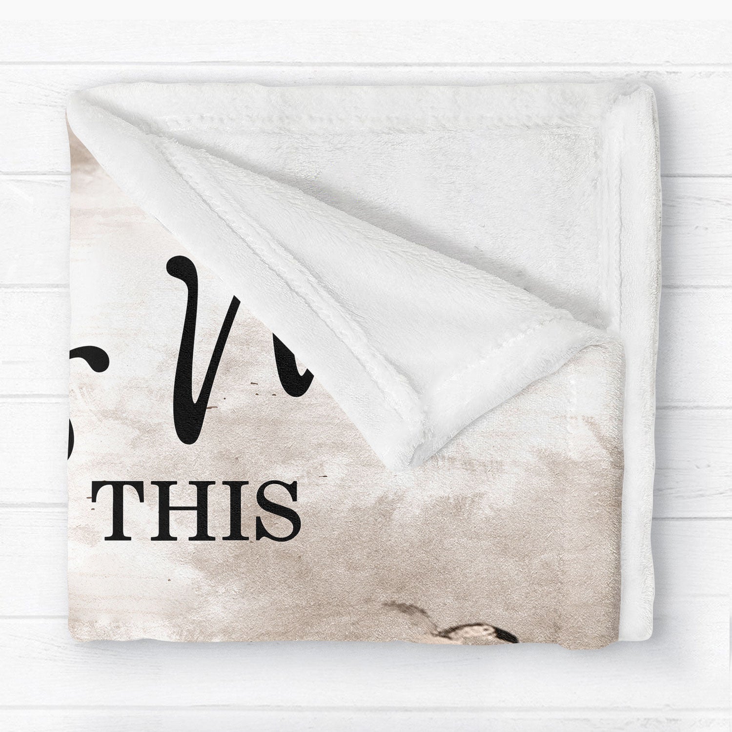 Retro Vintage Back View Couple Sitting Beach Landscape Personalized Fleece Blanket