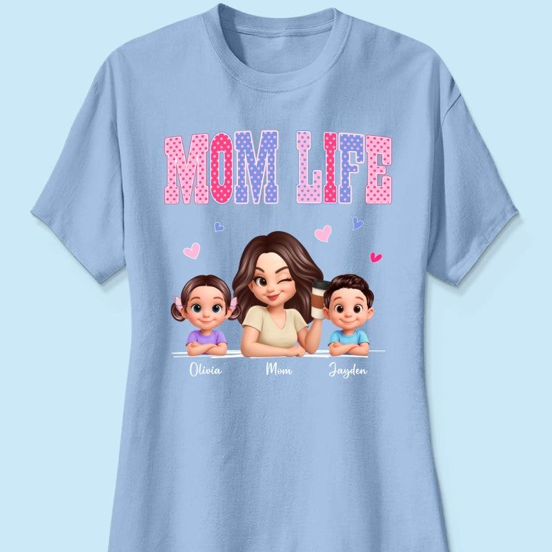 Trending 2026 Polka Dot Pattern Spring Summer Vibe Mom Life - Personalized Shirt - Gift For Mom