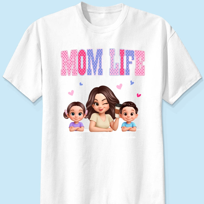 Trending 2026 Polka Dot Pattern Spring Summer Vibe Mom Life - Personalized Shirt - Gift For Mom