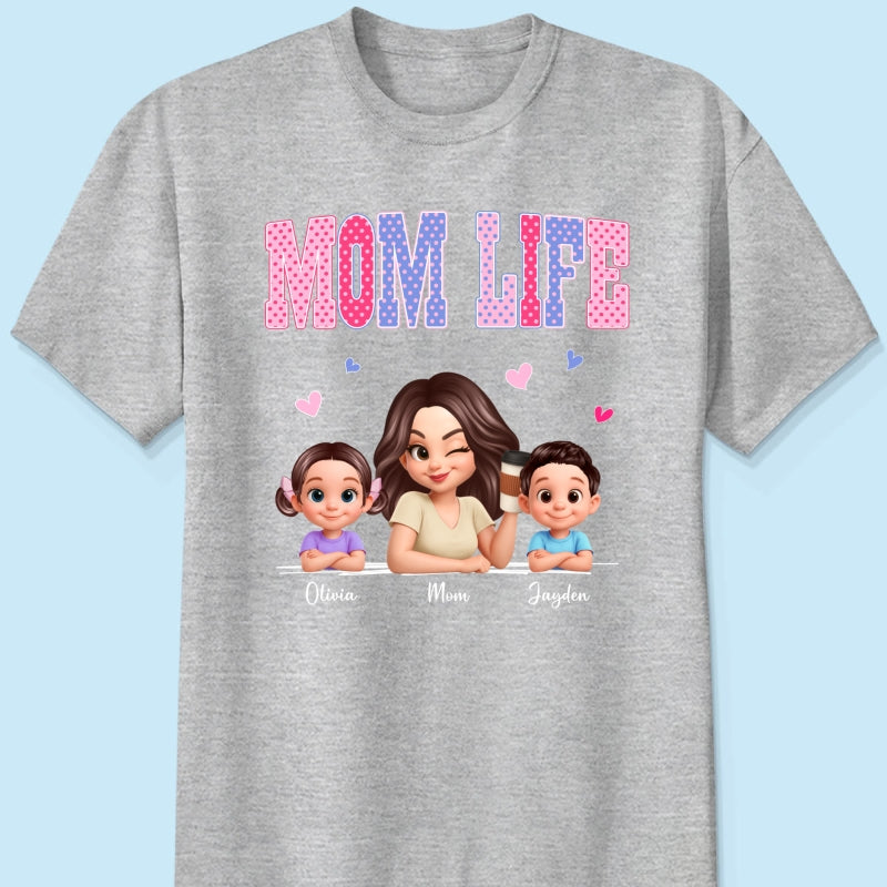 Trending 2026 Polka Dot Pattern Spring Summer Vibe Mom Life - Personalized Shirt - Gift For Mom