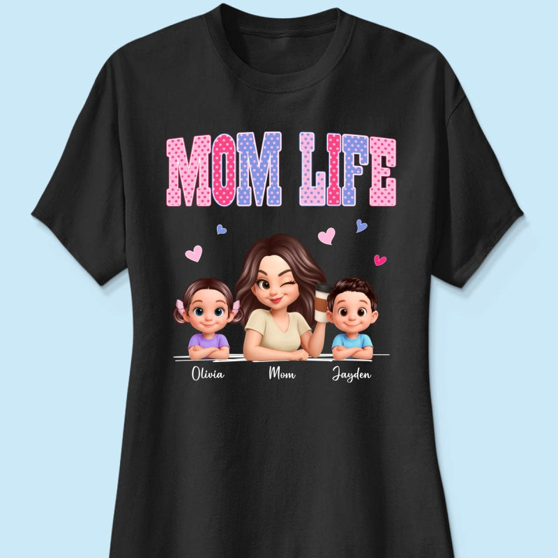Trending 2026 Polka Dot Pattern Spring Summer Vibe Mom Life - Personalized Shirt - Gift For Mom
