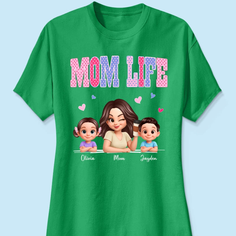 Trending 2026 Polka Dot Pattern Spring Summer Vibe Mom Life - Personalized Shirt - Gift For Mom