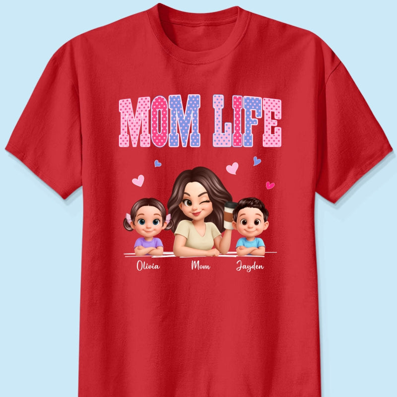 Trending 2026 Polka Dot Pattern Spring Summer Vibe Mom Life - Personalized Shirt - Gift For Mom