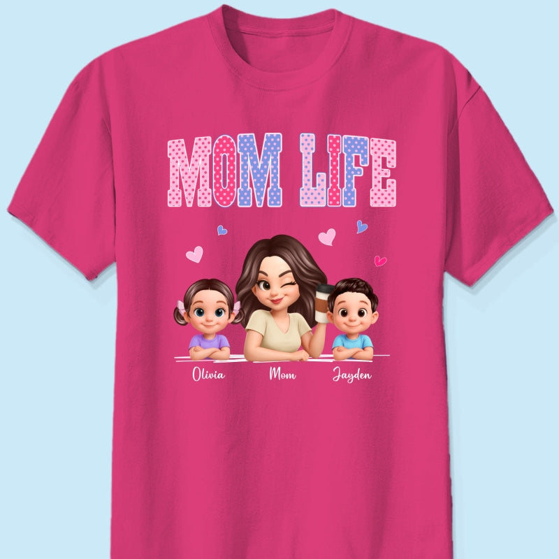 Trending 2026 Polka Dot Pattern Spring Summer Vibe Mom Life - Personalized Shirt - Gift For Mom