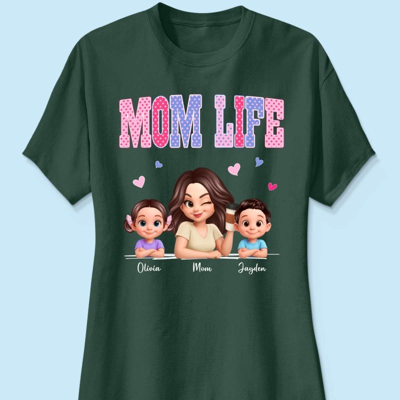 Trending 2026 Polka Dot Pattern Spring Summer Vibe Mom Life - Personalized Shirt - Gift For Mom