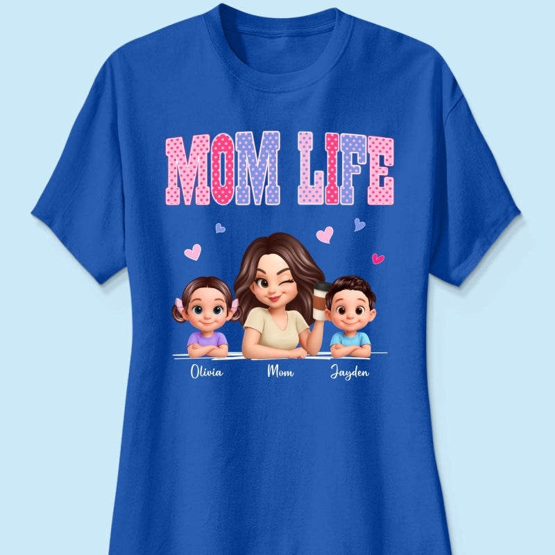Trending 2026 Polka Dot Pattern Spring Summer Vibe Mom Life - Personalized Shirt - Gift For Mom