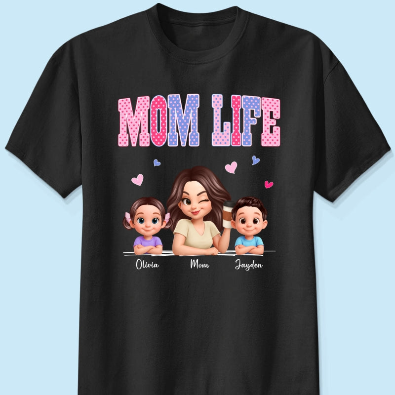 Trending 2026 Polka Dot Pattern Spring Summer Vibe Mom Life - Personalized Shirt - Gift For Mom