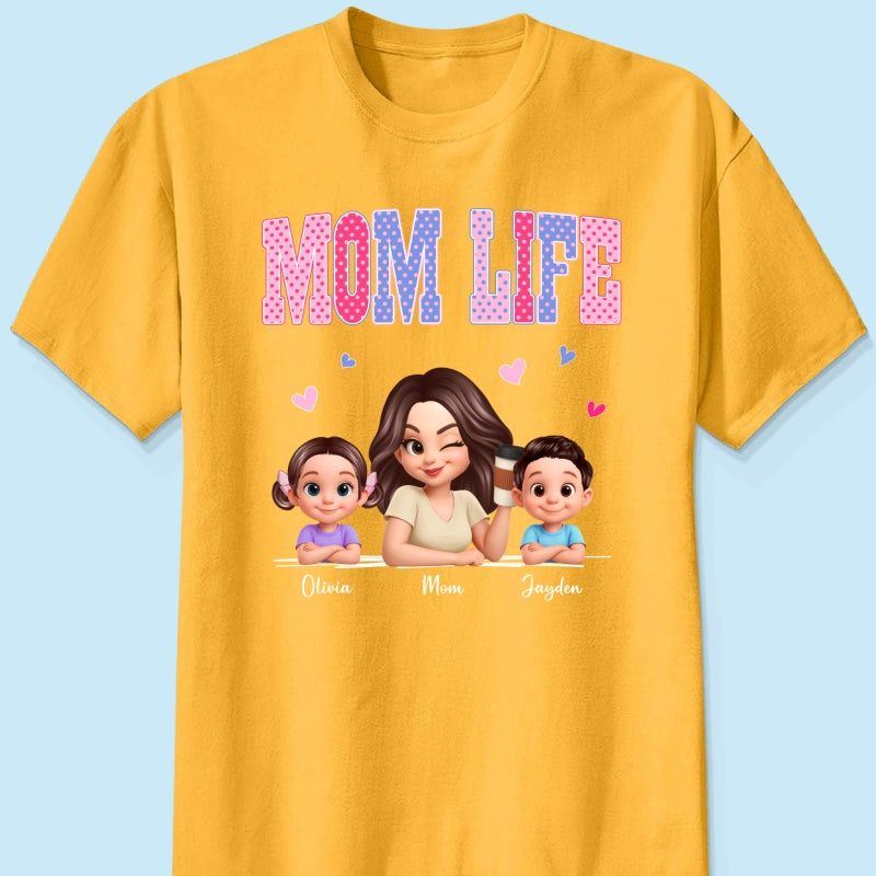 Trending 2026 Polka Dot Pattern Spring Summer Vibe Mom Life - Personalized Shirt - Gift For Mom