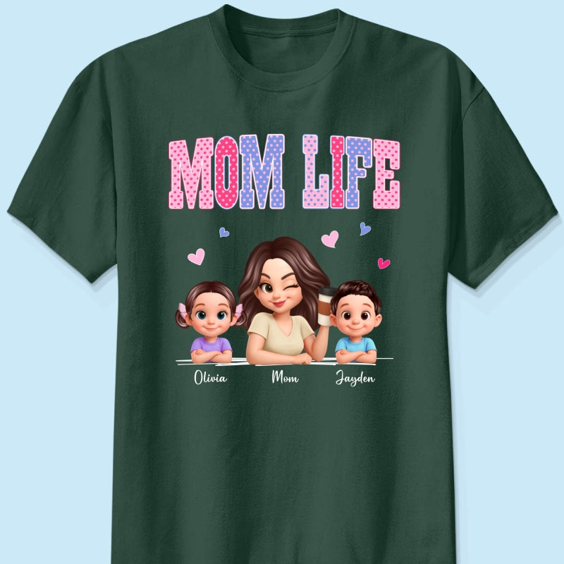 Trending 2026 Polka Dot Pattern Spring Summer Vibe Mom Life - Personalized Shirt - Gift For Mom