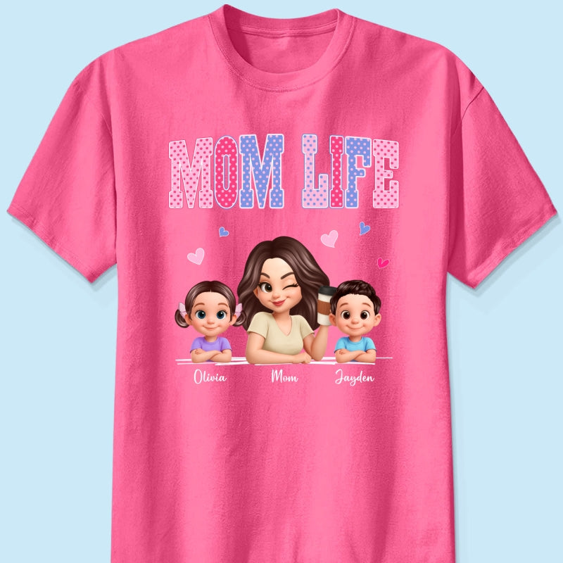 Trending 2026 Polka Dot Pattern Spring Summer Vibe Mom Life - Personalized Shirt - Gift For Mom