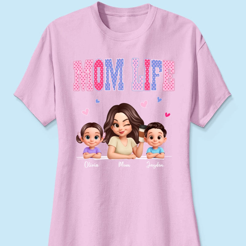 Trending 2026 Polka Dot Pattern Spring Summer Vibe Mom Life - Personalized Shirt - Gift For Mom