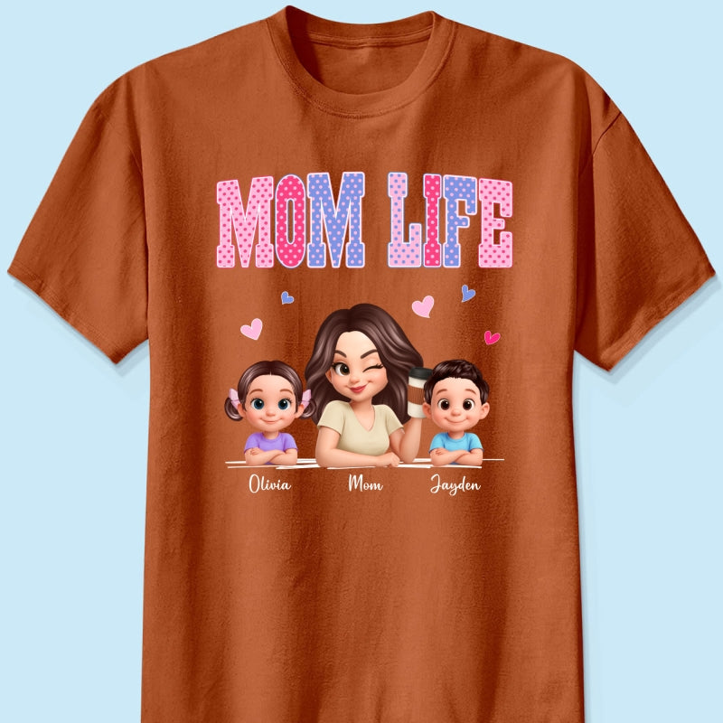 Trending 2026 Polka Dot Pattern Spring Summer Vibe Mom Life - Personalized Shirt - Gift For Mom