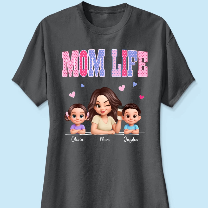 Trending 2026 Polka Dot Pattern Spring Summer Vibe Mom Life - Personalized Shirt - Gift For Mom