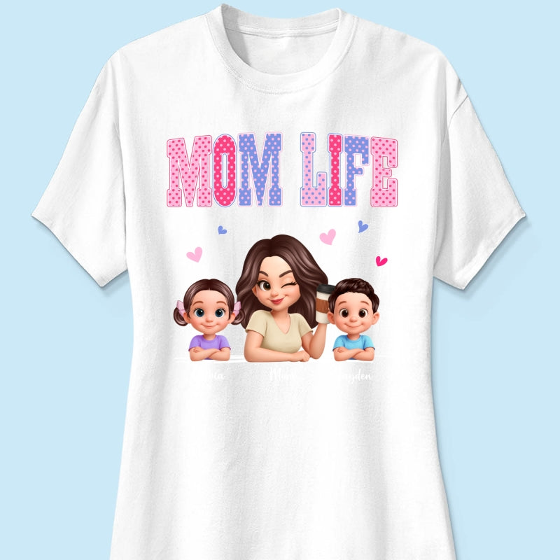 Trending 2026 Polka Dot Pattern Spring Summer Vibe Mom Life - Personalized Shirt - Gift For Mom