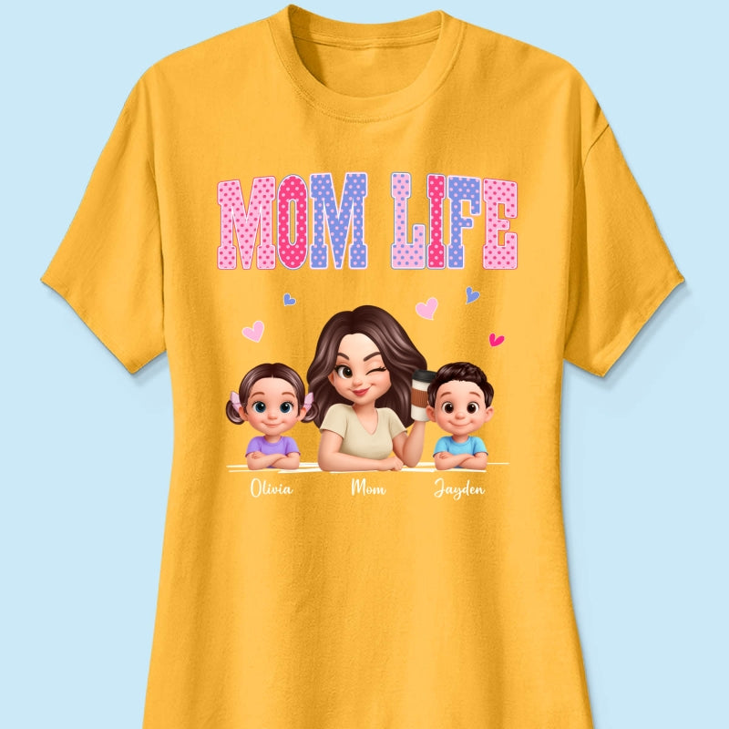 Trending 2026 Polka Dot Pattern Spring Summer Vibe Mom Life - Personalized Shirt - Gift For Mom