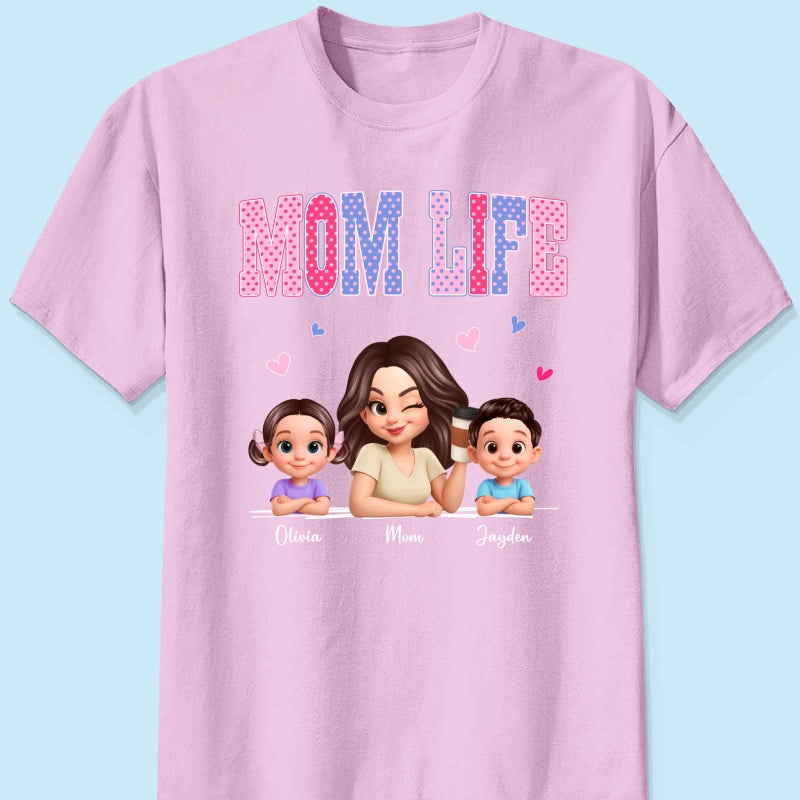 Trending 2026 Polka Dot Pattern Spring Summer Vibe Mom Life - Personalized Shirt - Gift For Mom