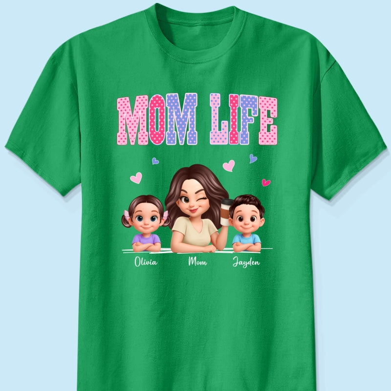 Trending 2026 Polka Dot Pattern Spring Summer Vibe Mom Life - Personalized Shirt - Gift For Mom