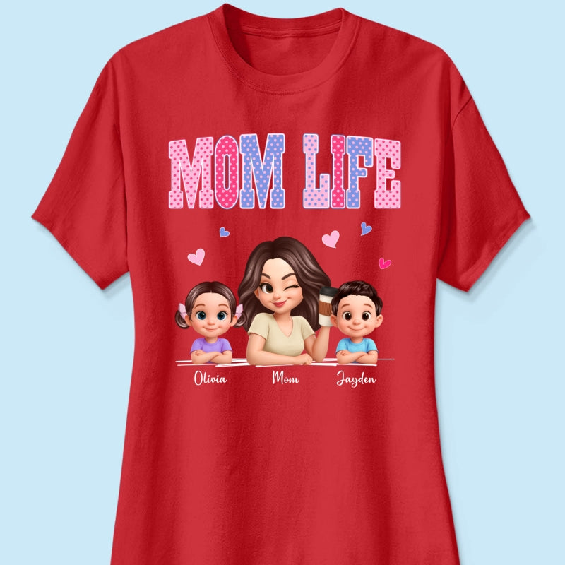 Trending 2026 Polka Dot Pattern Spring Summer Vibe Mom Life - Personalized Shirt - Gift For Mom