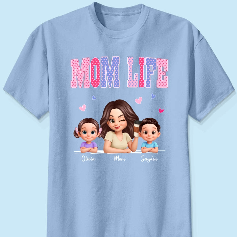 Trending 2026 Polka Dot Pattern Spring Summer Vibe Mom Life - Personalized Shirt - Gift For Mom