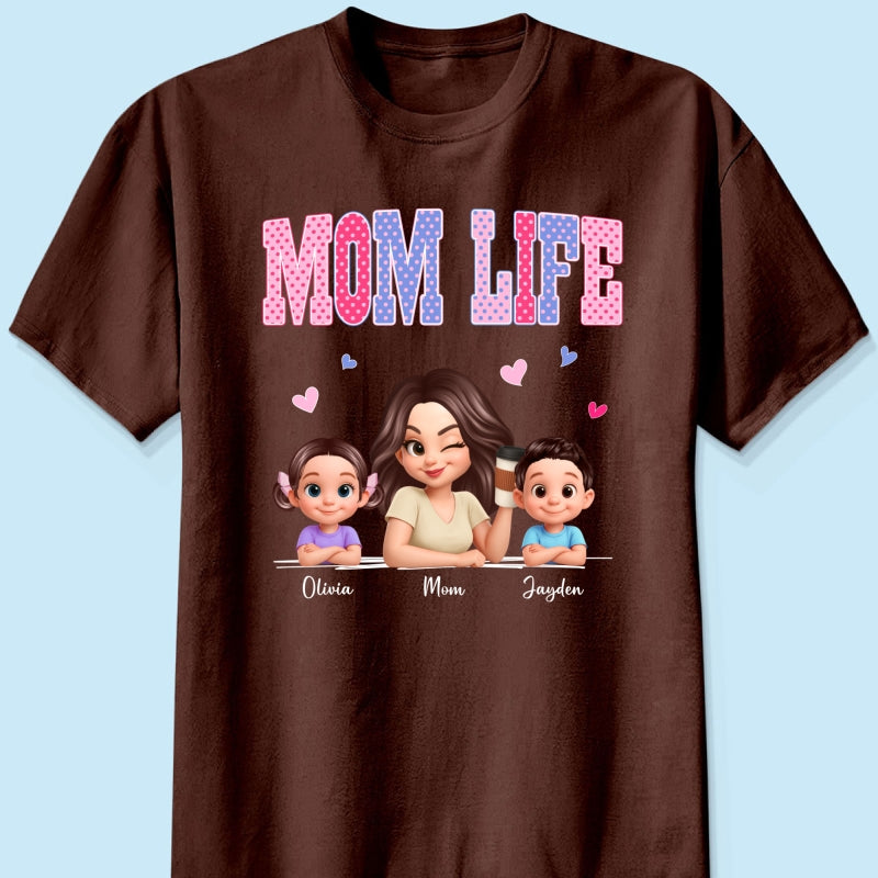 Trending 2026 Polka Dot Pattern Spring Summer Vibe Mom Life - Personalized Shirt - Gift For Mom