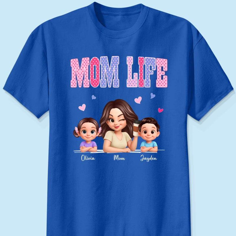 Trending 2026 Polka Dot Pattern Spring Summer Vibe Mom Life - Personalized Shirt - Gift For Mom