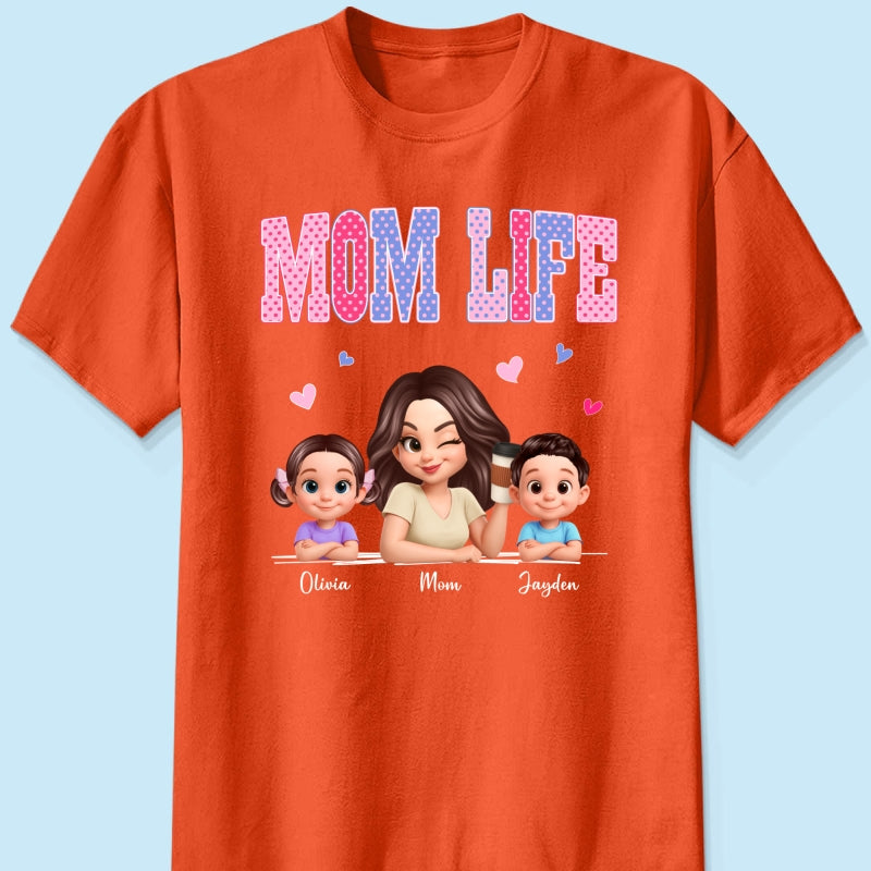 Trending 2026 Polka Dot Pattern Spring Summer Vibe Mom Life - Personalized Shirt - Gift For Mom
