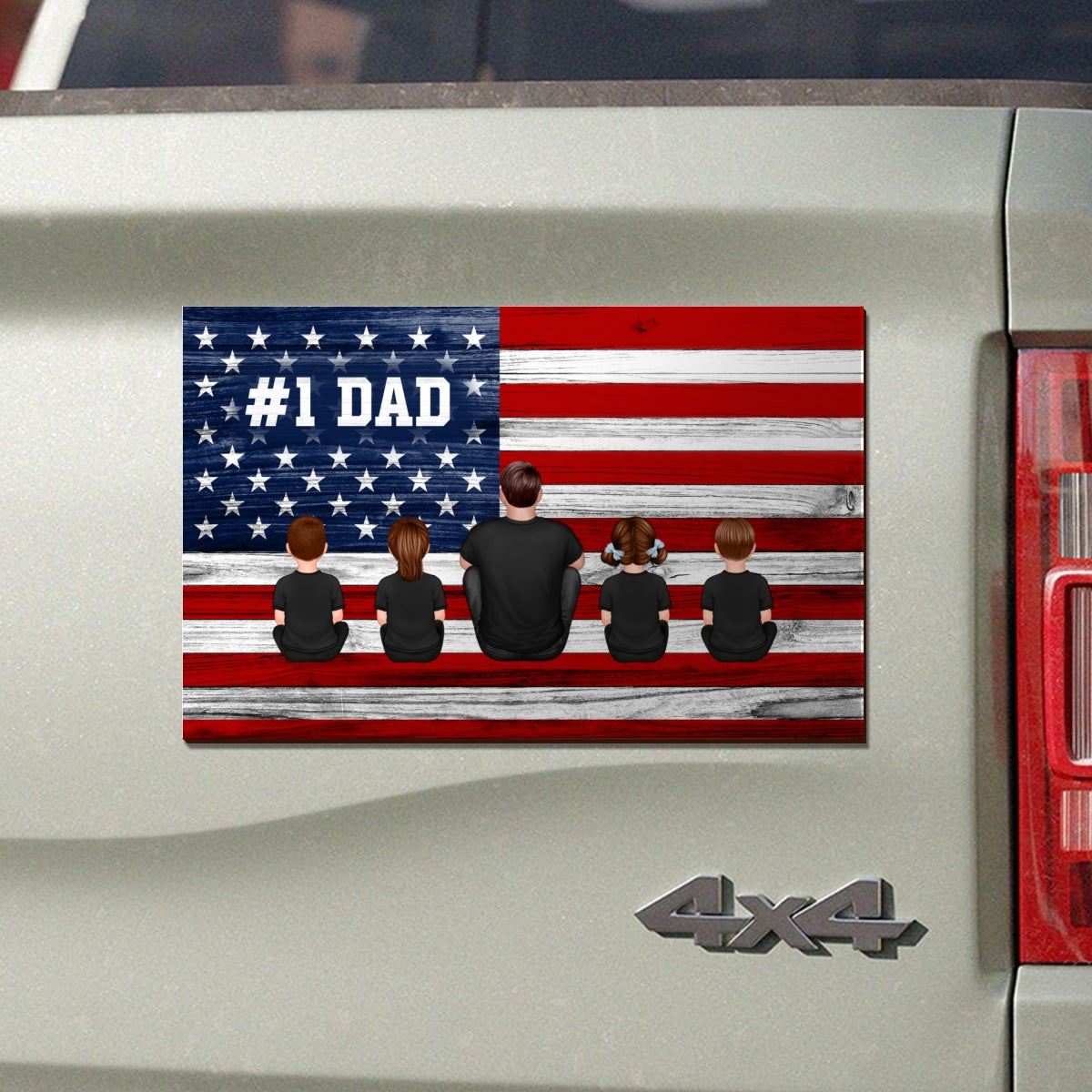 #1 Dad, Best Dad Ever Personalized Car Magnet, Gift For Dad