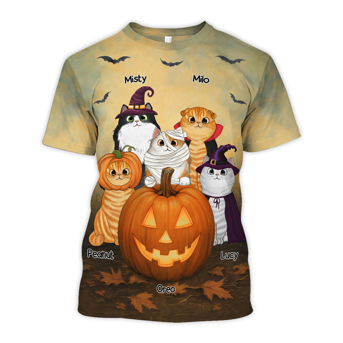 Halloween Cats Pumpkin Personalized 3D Shirt