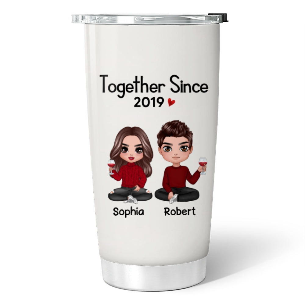 Doll Couple Sitting Gift For Him Gift For Her Personalized Tumbler