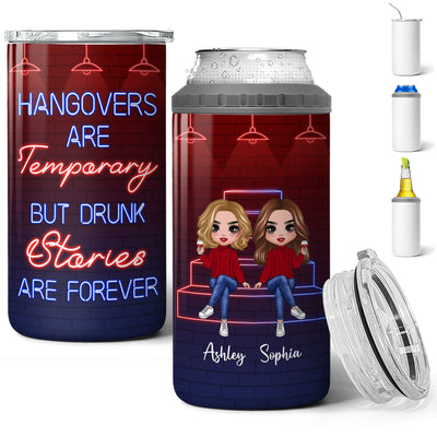 Besties Sister Stair Neon Personalized 4 In 1 Can Cooler