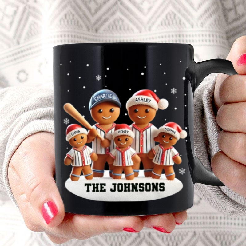Baseball Gingerbread Family Sport Lover Personalized Mug