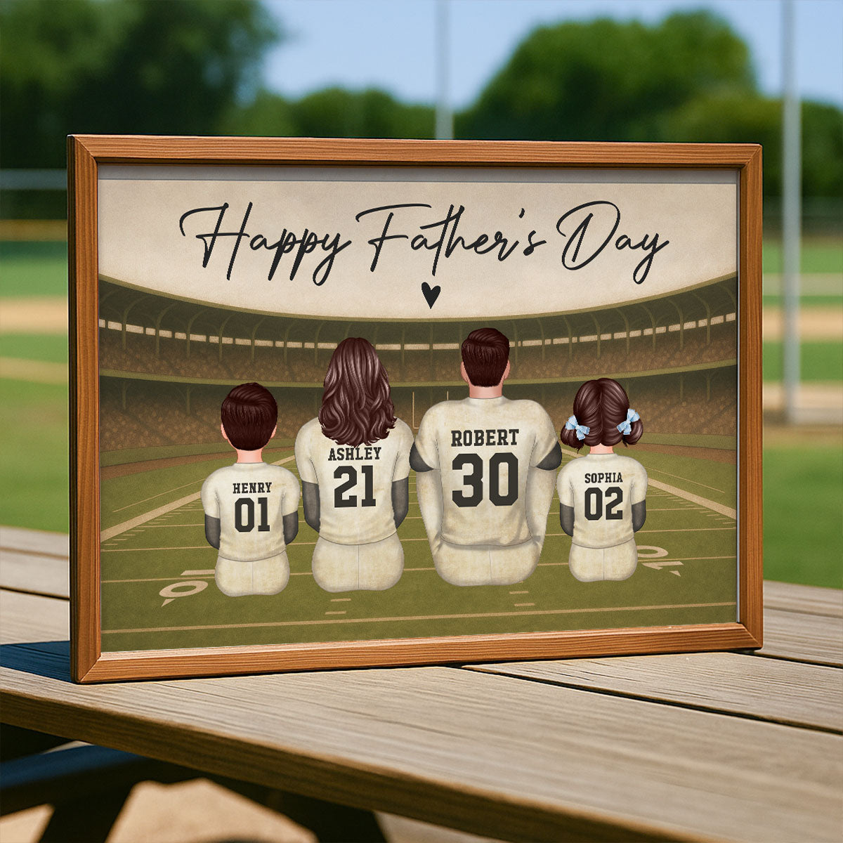 Retro Vintage American Football Daddy's Dream Team Personalized Poster| Unique Father's Day Gift For Dad