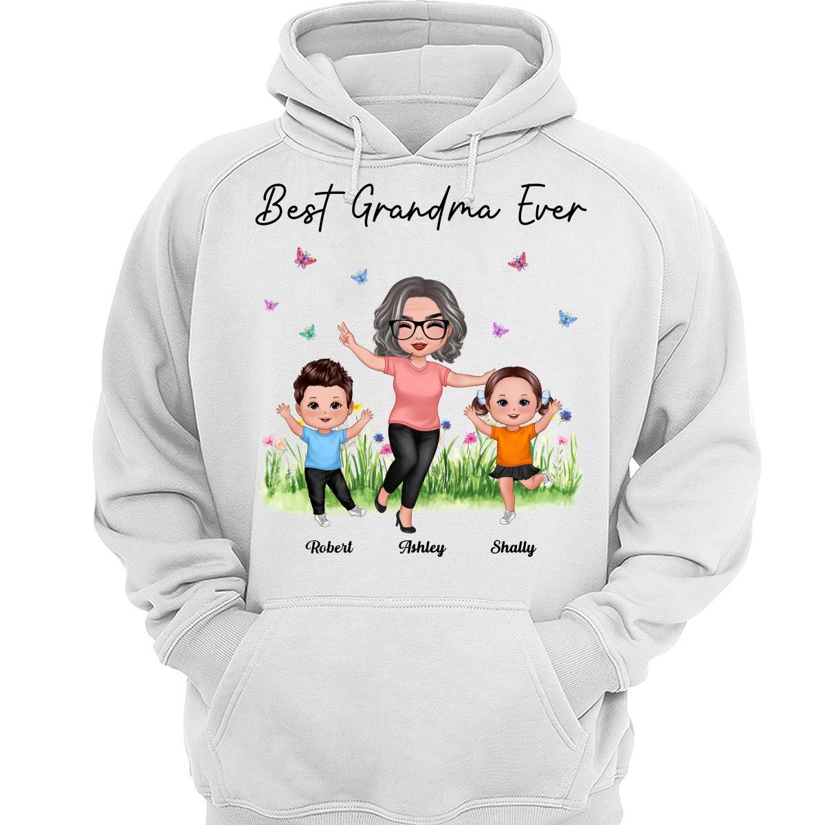 Happy Doll Grandma With Grandkids Best Grandma Ever Personalized Shirt