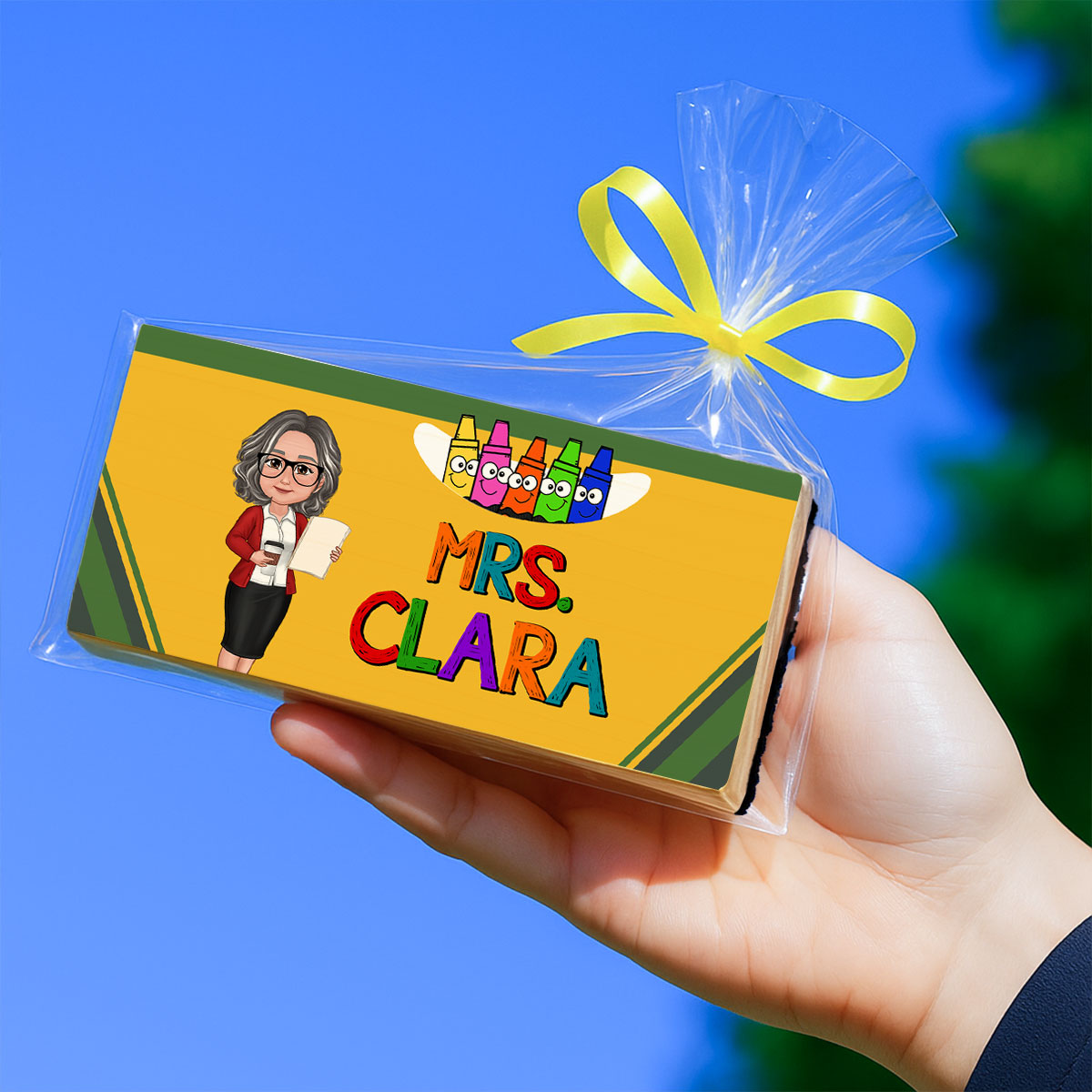 Teacher Crayon Personalized Chalkboard/Whiteboard Eraser with Marker, Teacher Appreciation Gift, Back To School Gift