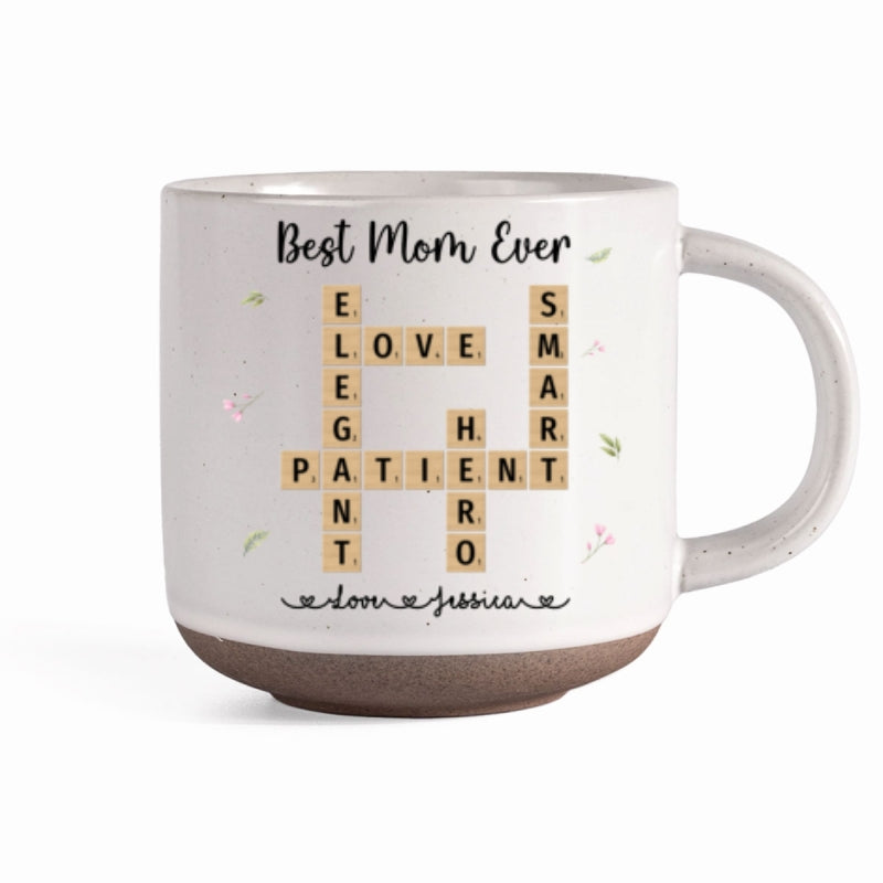 Best Mom Grandma Ever Appreciation Crossword Art - Created In A Moment Personalized Pottery Mug