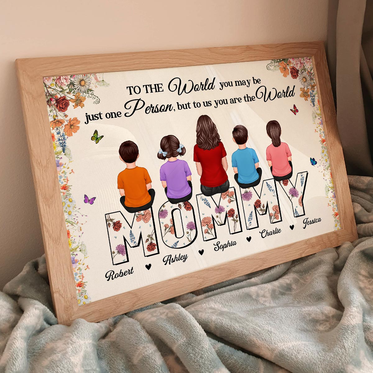 Custom Birth Month Flower Gift For Mom Mommy Personalized Horizontal Poster