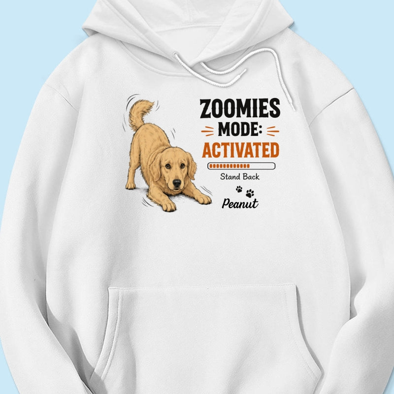 Zoomies Mode Activated Dog Play Bow Pose Custom Pet Photo - Personalized Shirt - Funny Gift For Dog Lover
