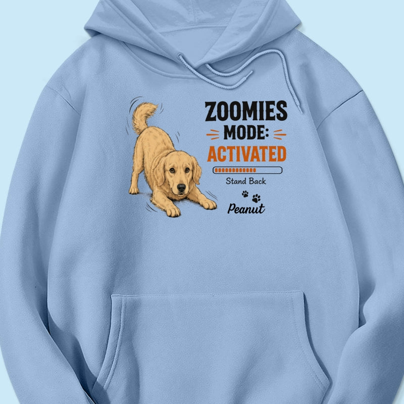 Zoomies Mode Activated Dog Play Bow Pose Custom Pet Photo - Personalized Shirt - Funny Gift For Dog Lover