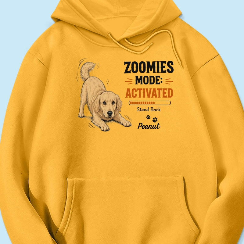 Zoomies Mode Activated Dog Play Bow Pose Custom Pet Photo - Personalized Shirt - Funny Gift For Dog Lover