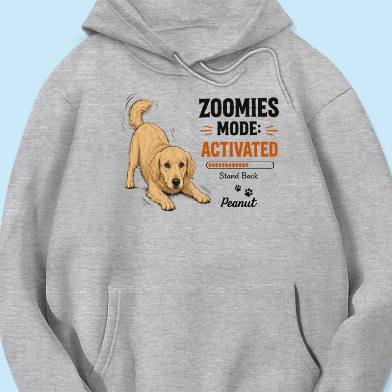 Zoomies Mode Activated Dog Play Bow Pose Custom Pet Photo - Personalized Shirt - Funny Gift For Dog Lover